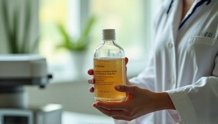 Technicien manipulant un solvant écologique